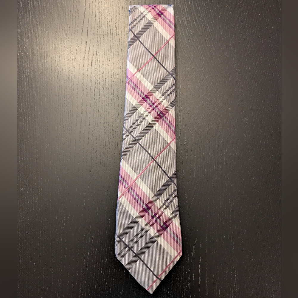 3 For $24 Wembley Pink and Gray Checkered Tie